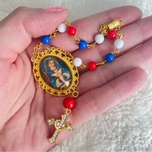 Gold-Tone our lady of alta gracia doninican republic car rosary